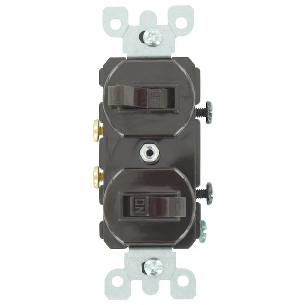 Single Pole Brown 15A Quiet Duplex Switch